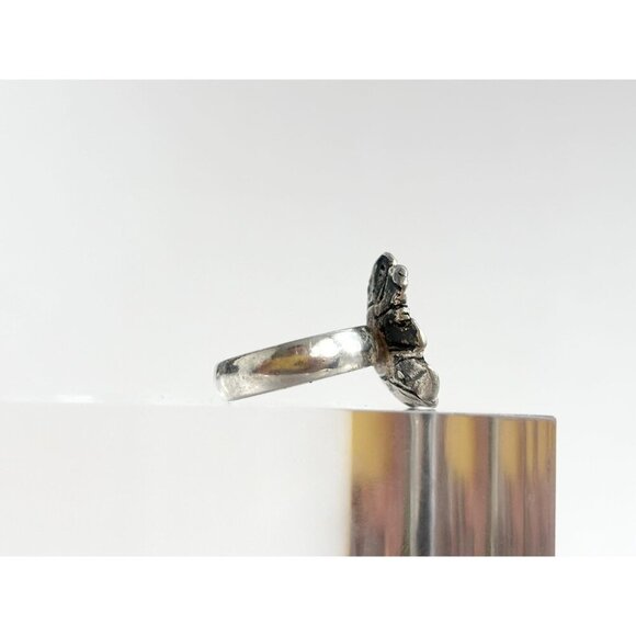 Sleeping Beauty Turquoise Petaled Sterling Floral Southwest Vintage Ring - sz 5 - Picture 7 of 10